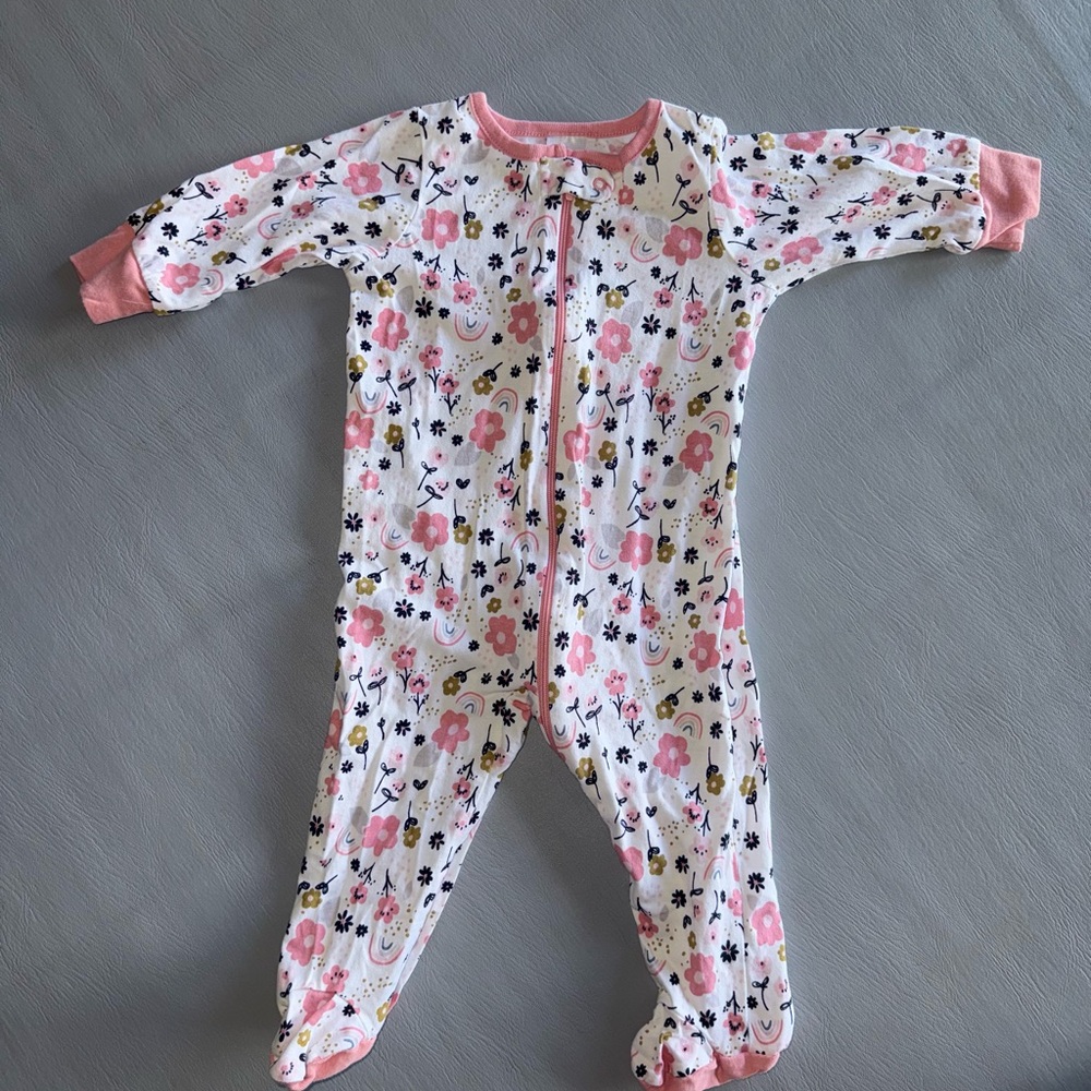 Gerber Pink Floral Kids Footie‎